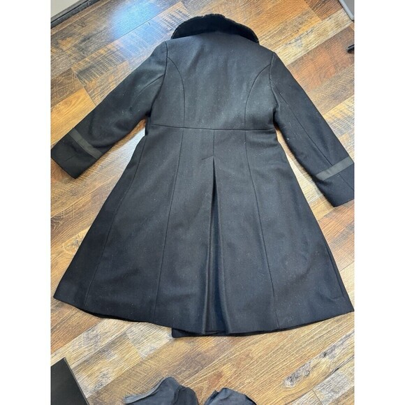 Vintage Rothschild Size 7 Girls Black Wool Velvet Dress Coat w/ Velvet Collar - Picture 7 of 8